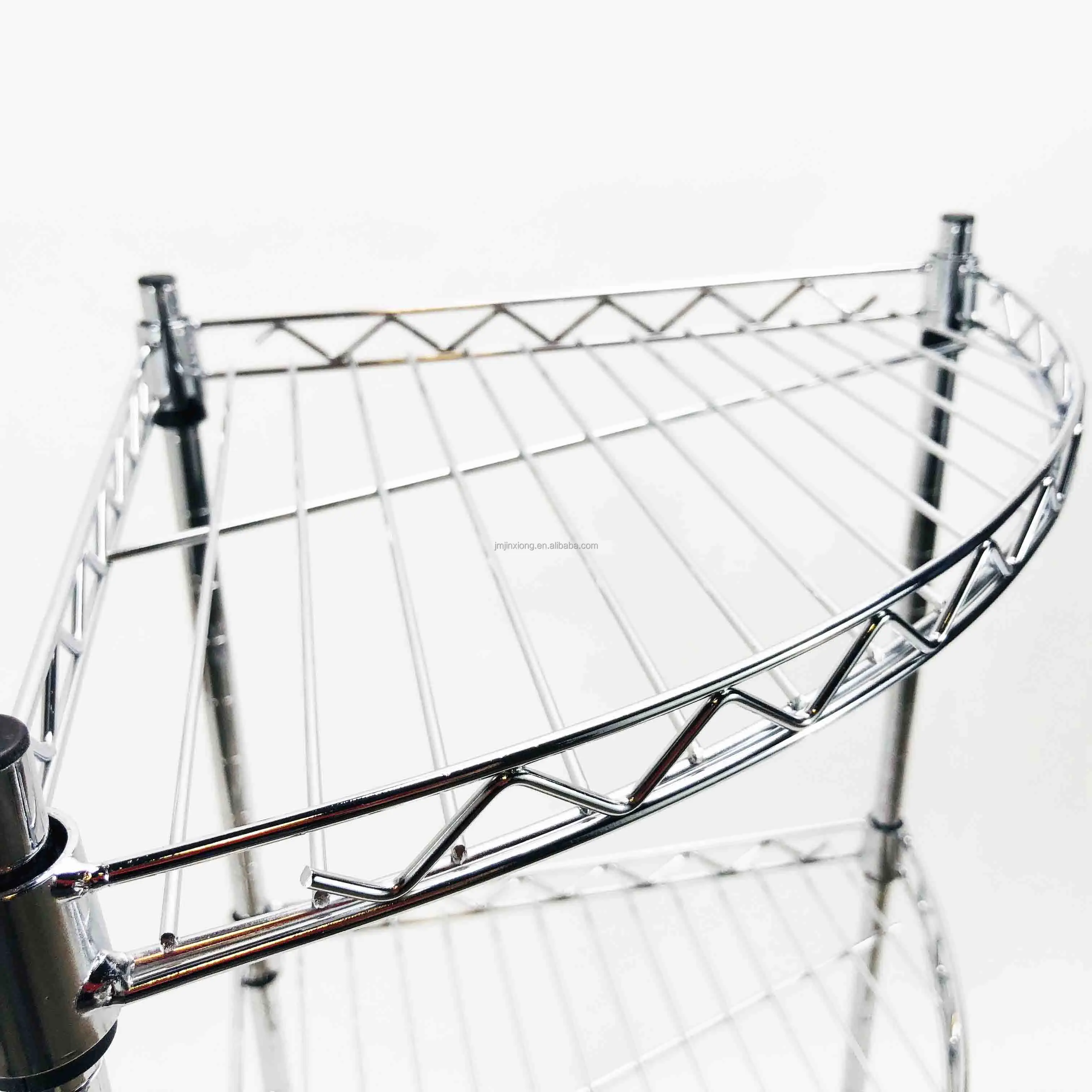 Steel Chromed Painting Kitchen Bathroom Corner Wire Mesh Shelf And 4 Tier Household Storage Wire Rack