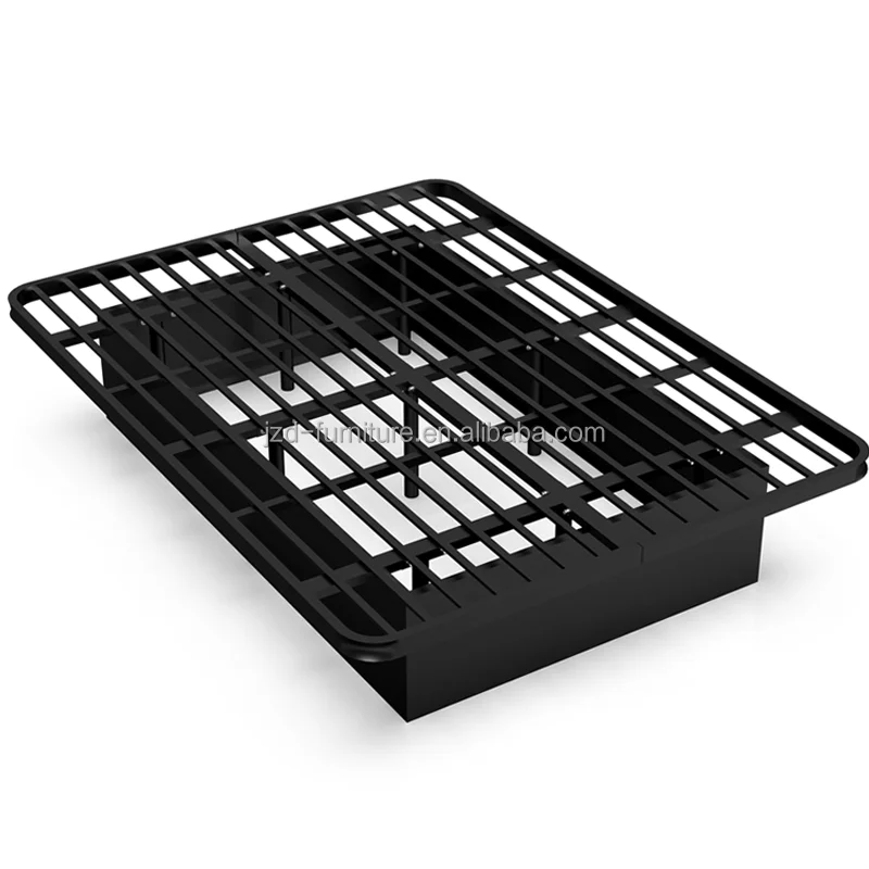 Modern Design Black Metal Platform Bed Frame Easy Assembled Space Saving Furniture Hotel Bedroom School King Queen Size Options