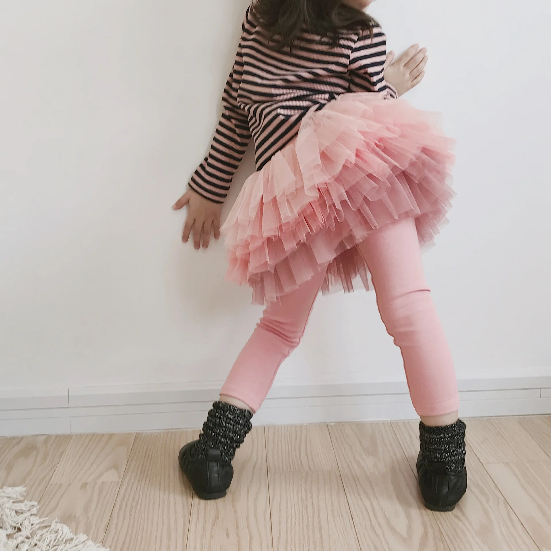 New Boutique Spring Autumn Children Leggings Cotton Tulle Princess Baby Girl Pantskirt