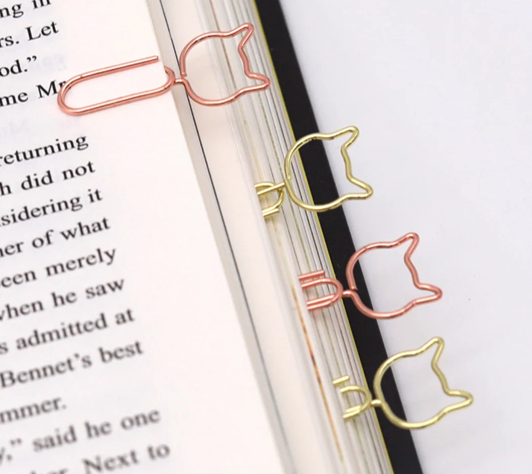 50 Piece Kitten Shape Paper Clips,Funny Planner Clips for for Fun Office Supplies School Gifts Wedding Decoration