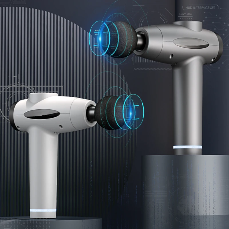 Percussion Gun Massager 10Mm Vibration Muscle Massage 6 Heads Fascia Mini Deep Tissue 30Greas LCD Display Massage Gun