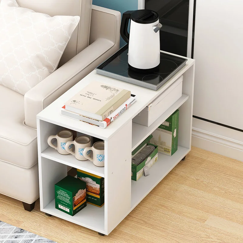Simple modern movable small tea table Mini sofa side cabinet bedroom bedside cabinet
