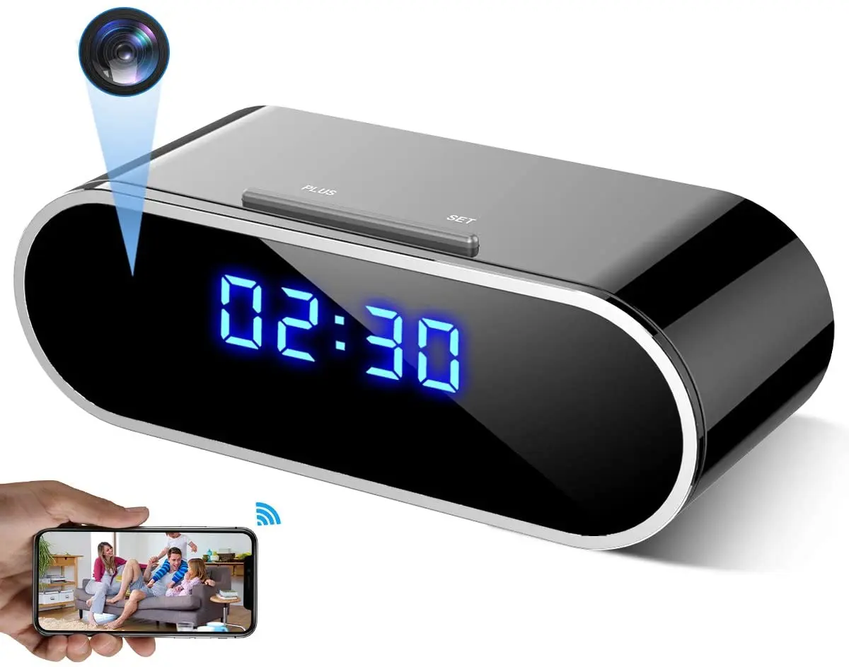 Spy Clock Camara Night Vision Motion Detection Home Surveillance Gizli Kamara 1080 P Alarm Clock WIFI Camera Online Hidden