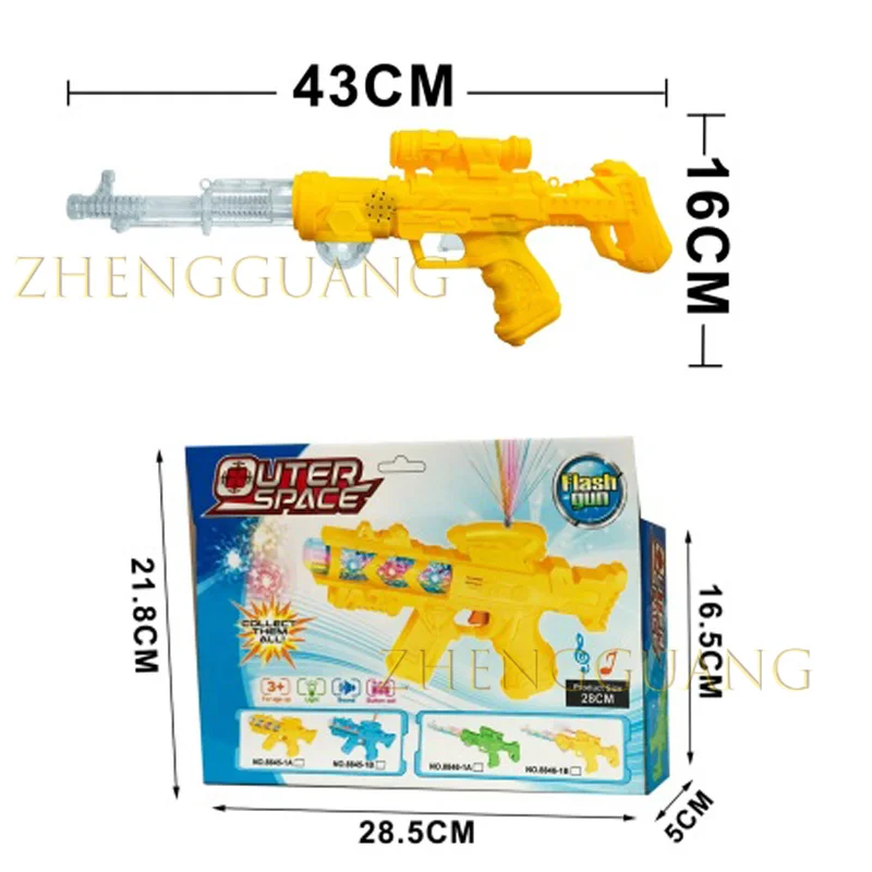 Оптовая продажа недорогой пластиковый звуковой электрический игрушечный пистолет с вспышкой для детей Zhengguang
