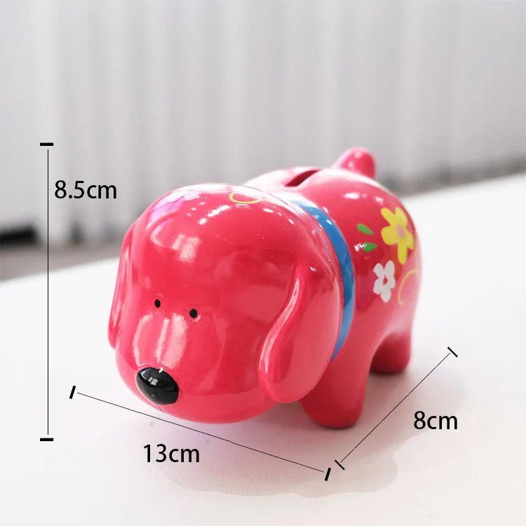 Wholesale children birthday gift piggy bank Cute ceramic dog piggy bank  custom money safe box  for kids