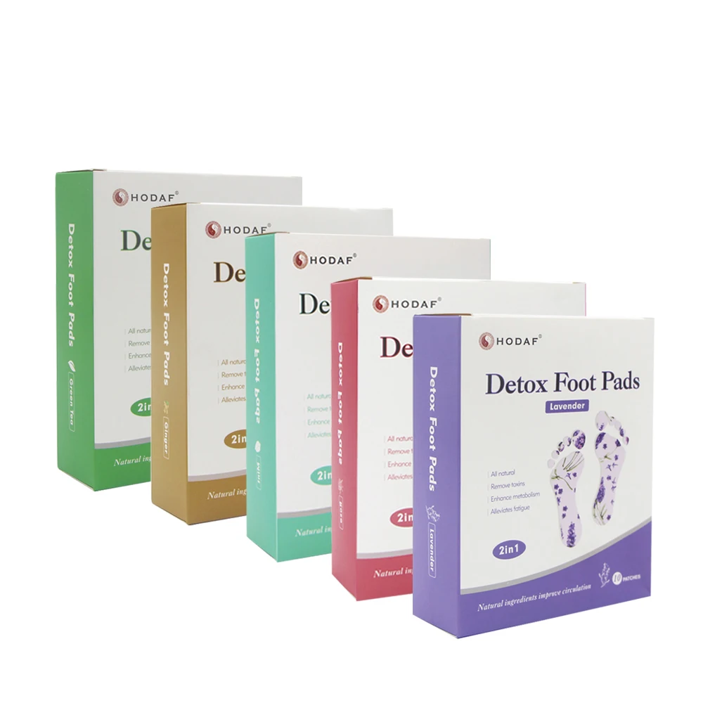 
70% Bamboo vinegar powder lavender ginger foot pads wholesale toxin remover detox foot patch cleaning detox foot pad 