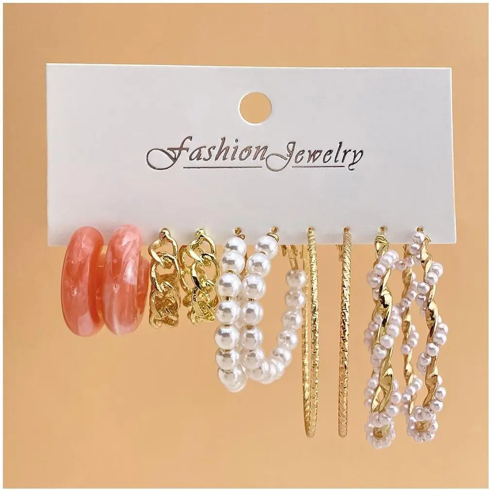 Stainless Steel Earring Set Diamond Earings Stone Drop Making Wholesale 2023 Cuff Ear Clip On 14 18K Gold Plated Moon Earrings