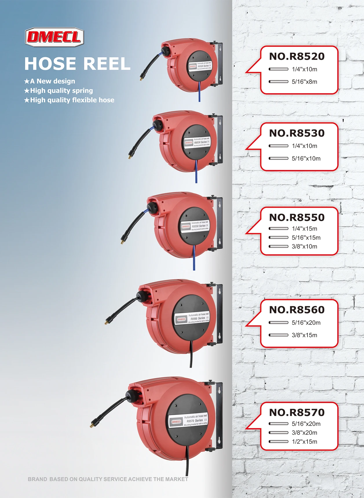 Air Hose Reel Automatic Hose Reel DMECL Wall Mounted Automatic Retractable Garden Air Hose Reel For Industrial Use