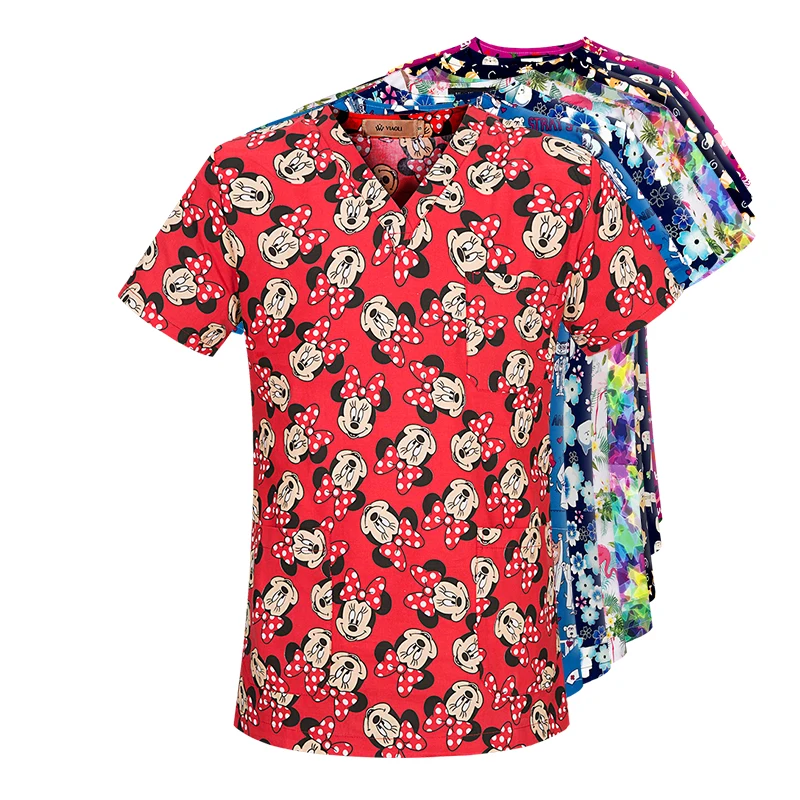 2022 Surgical Uniforms Pharmacy Hospital Scrubs Tops Breathable Beauty Salon Nurses Dress Uniform