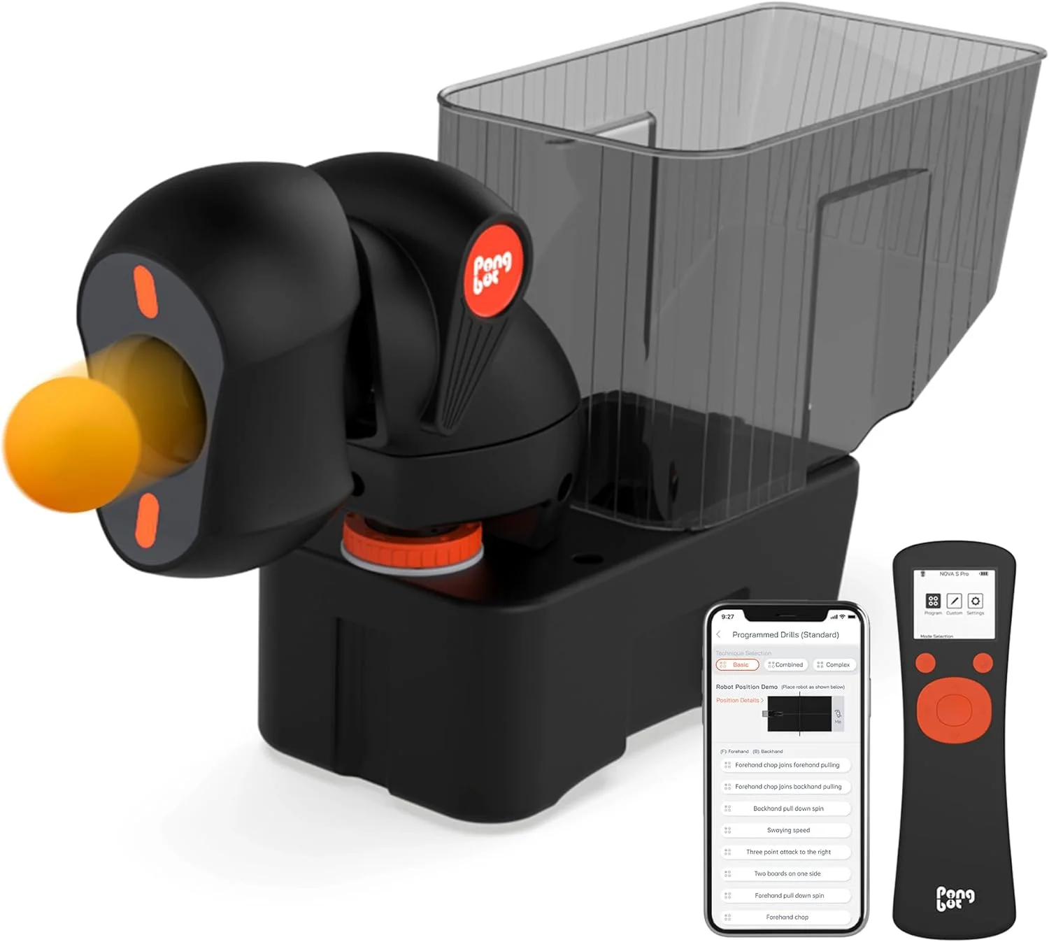 PONGBOT NOVA S PRO Table Tennis Automatic Serve Machine   Single Player Table Tennis Trainer Serve MachineTable Tennis Robot