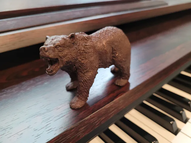 Copper grizzly bear ornament realistic style brass decoration business gift home accessories sculptures decoration