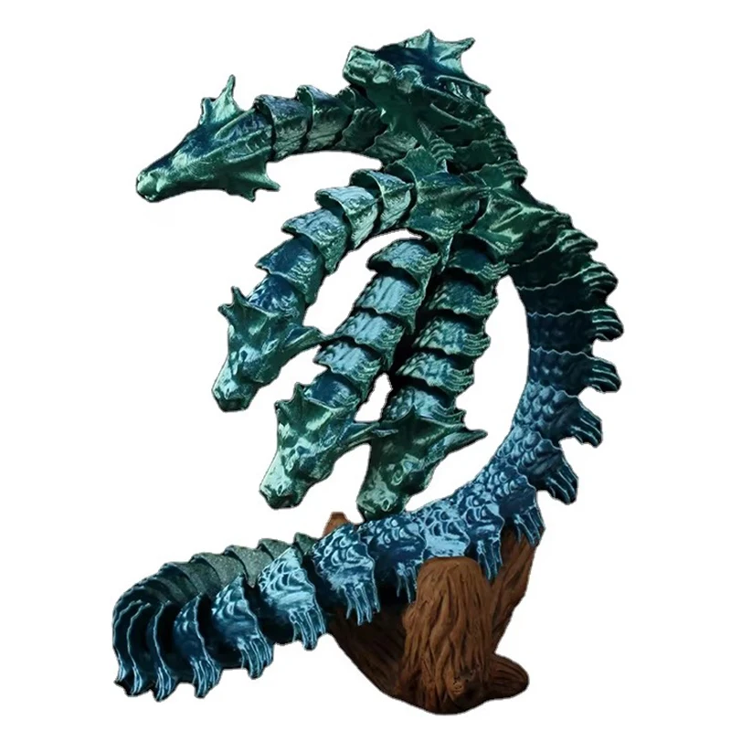 New Design Custom Articulated 3d Print Models Hydra Animals Flexible Chinese Dragon Fidget Toy for kids