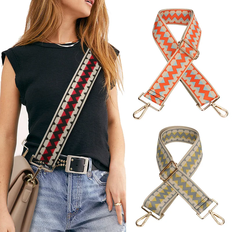 Custom Wide Straps For Bag Handles Shiny Hardware Ends Glitter Bag Shoulder Straps with Stars