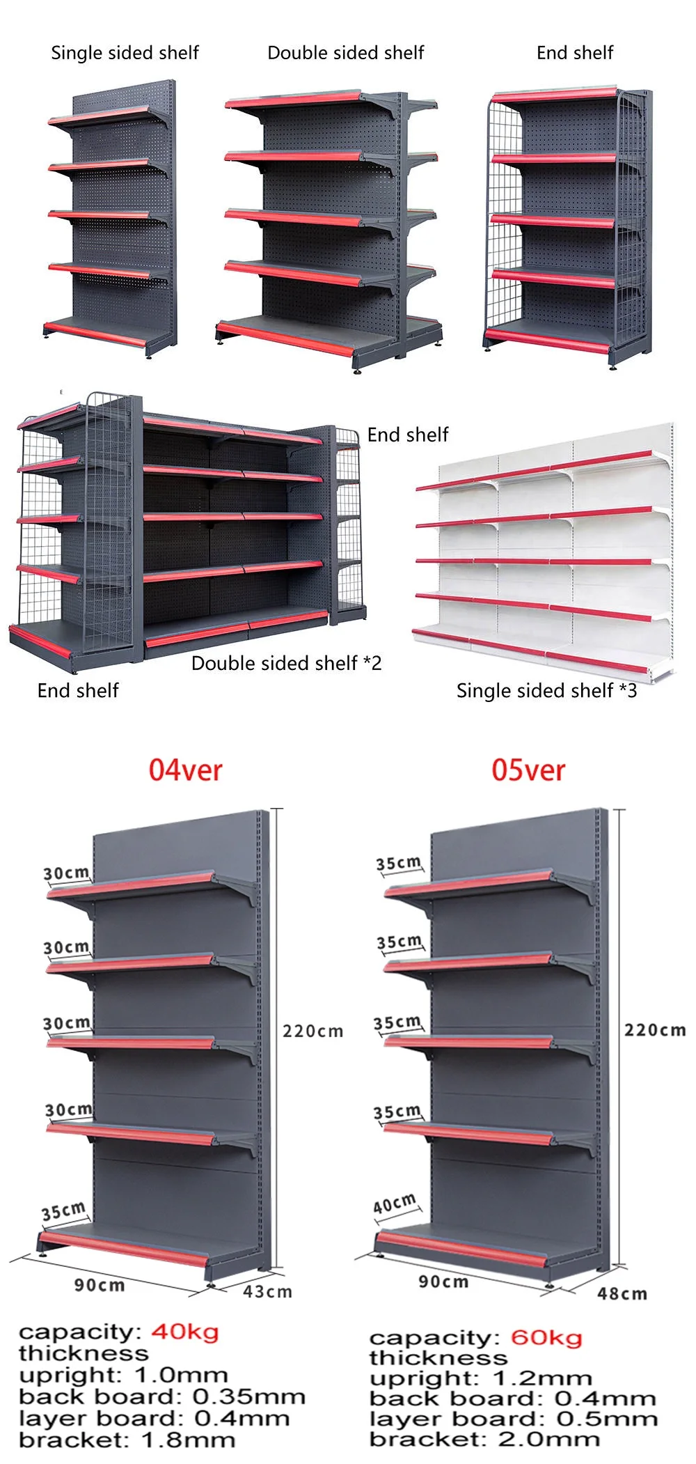 New Product Wholesale retail store shelf heavy duty supermarket shelves supermarket convenience store display shelf With Factory