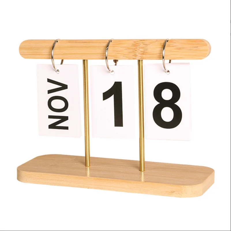 Modern wooden simple calendar flip page listing perpetual calendar