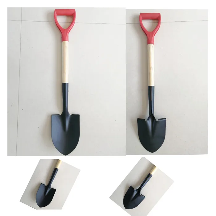 mini  round point shovel with D grip    gardening shovel   small shovel with wooden handle