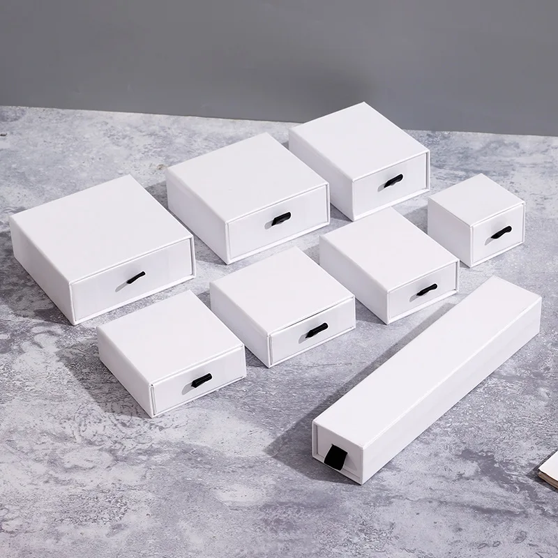 Wholesale Different sizes Jewelry packaging box Drawer  Ring Earrings Pendant Necklace Gift Box Customized