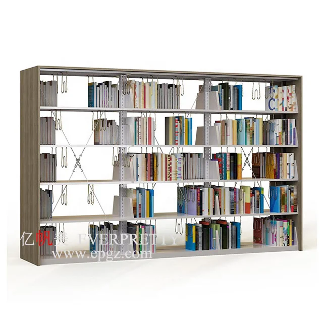 EVERPRETTY Manufacture College Library Reading Hall Display Library Bookcase Cabinet Books Curved Showcase