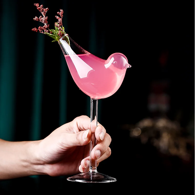 160ml Bird Cocktail Glass Bird Shaped Martini Glass Clear Fancy Drinking Glasses Unique Wine Glasses For Party Wedding