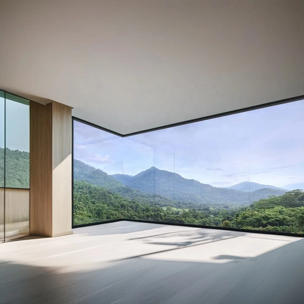 ASCE7-16 Hurricane-Resistant Translucent Safety Glass Laminated Aluminium Corner Joints Stainless Steel Fixed Picture Windows