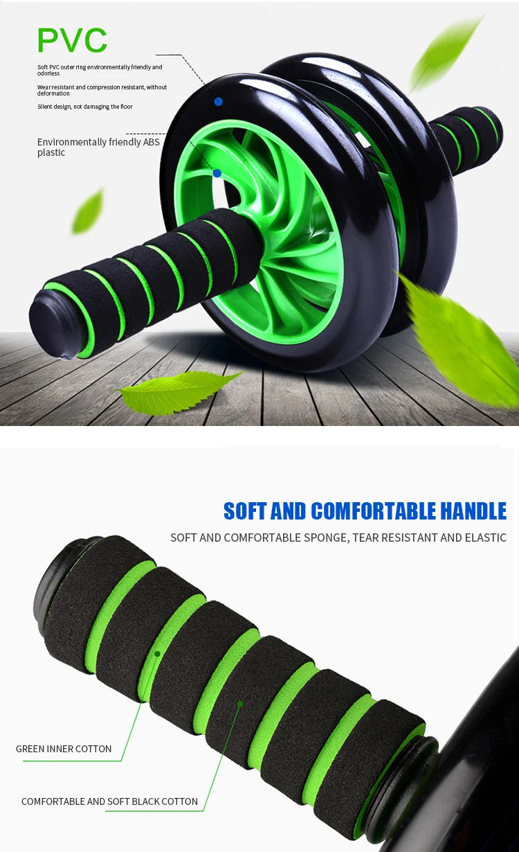 Premium OEM Factory Abs Roller Wheel Gym Workout Equipment Strength Training Abs Wheel Roller With Black Handle