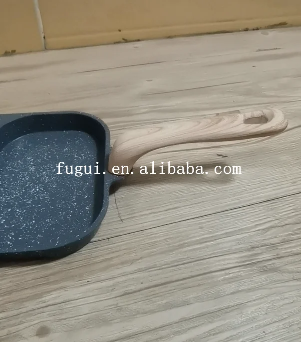 hot selling  diecasting aluminum  fry pan 22cm non-stick square frying pan marble coating for induction cooker