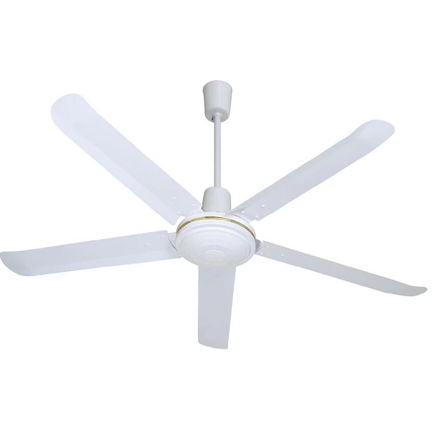 56 inch 5 blades 100W DC industry ceiling Fan Electric power source 5 blades ventilation white air cooler