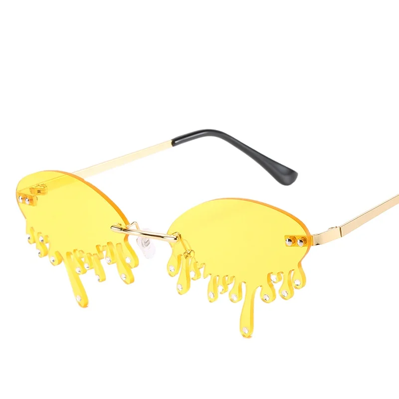 2022 New Arrivals Diamond Tear Drop-Shaped Sunglasses Women Personality Exaggerated Funny Sunglasses