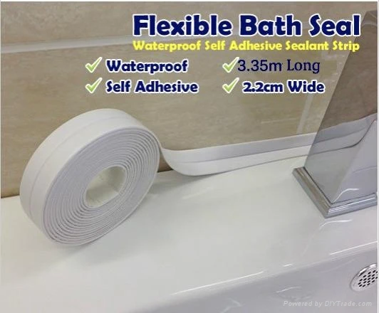 Caulking Strip -an ideal substitute for traditional caulking sanitary strip 22mmx3.35m seals tape peel and stick caulk