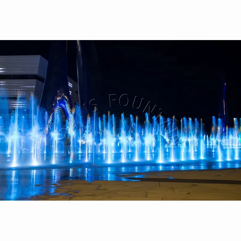 RGB Lights Ground Musical Dancing Dry Floor Fountain For Mall