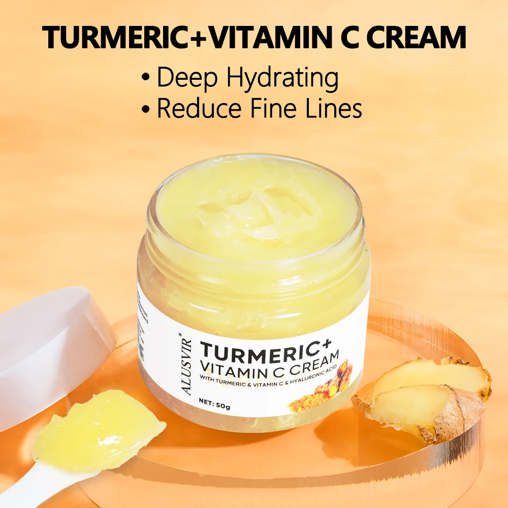 In Stock Turmeric Cream Face Cosmetics Skincare Products Anti Acne Dark Spots Remover Brightening Turmeric Facial Cream & Lotion