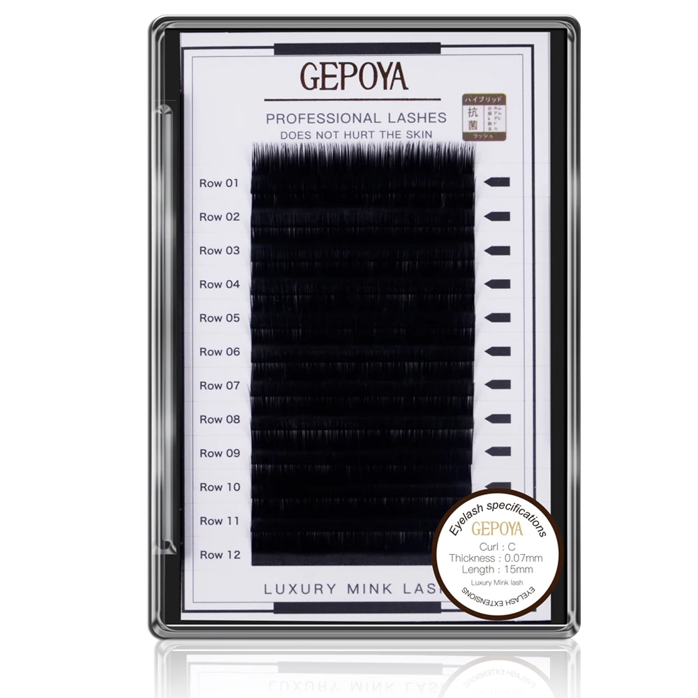 fuax individual eyelashes mink l curl lash extensions adhesive supplies kit