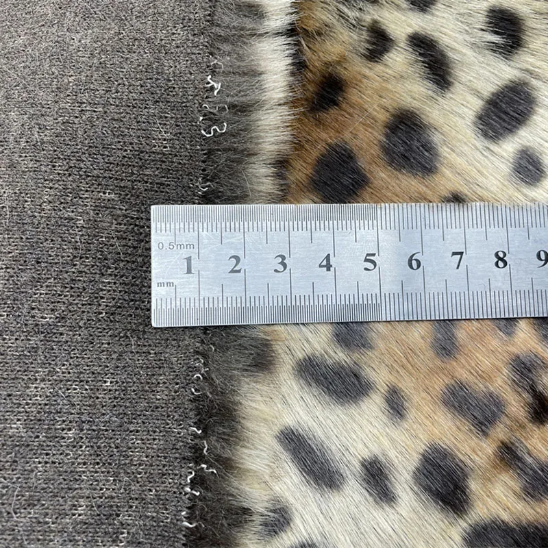 Luxury Jacquard Plush Leopard Long Pile Faux Fox Fur Fabric