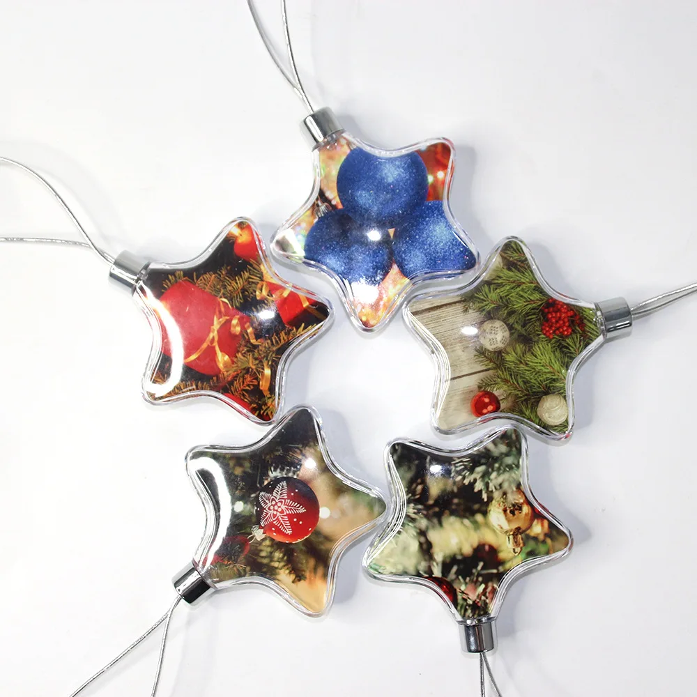 Wholesale Double-sided Sublimation Blank Christmas Tree Decoration Plastic Transparent Ball Christmas Ornament Blanks