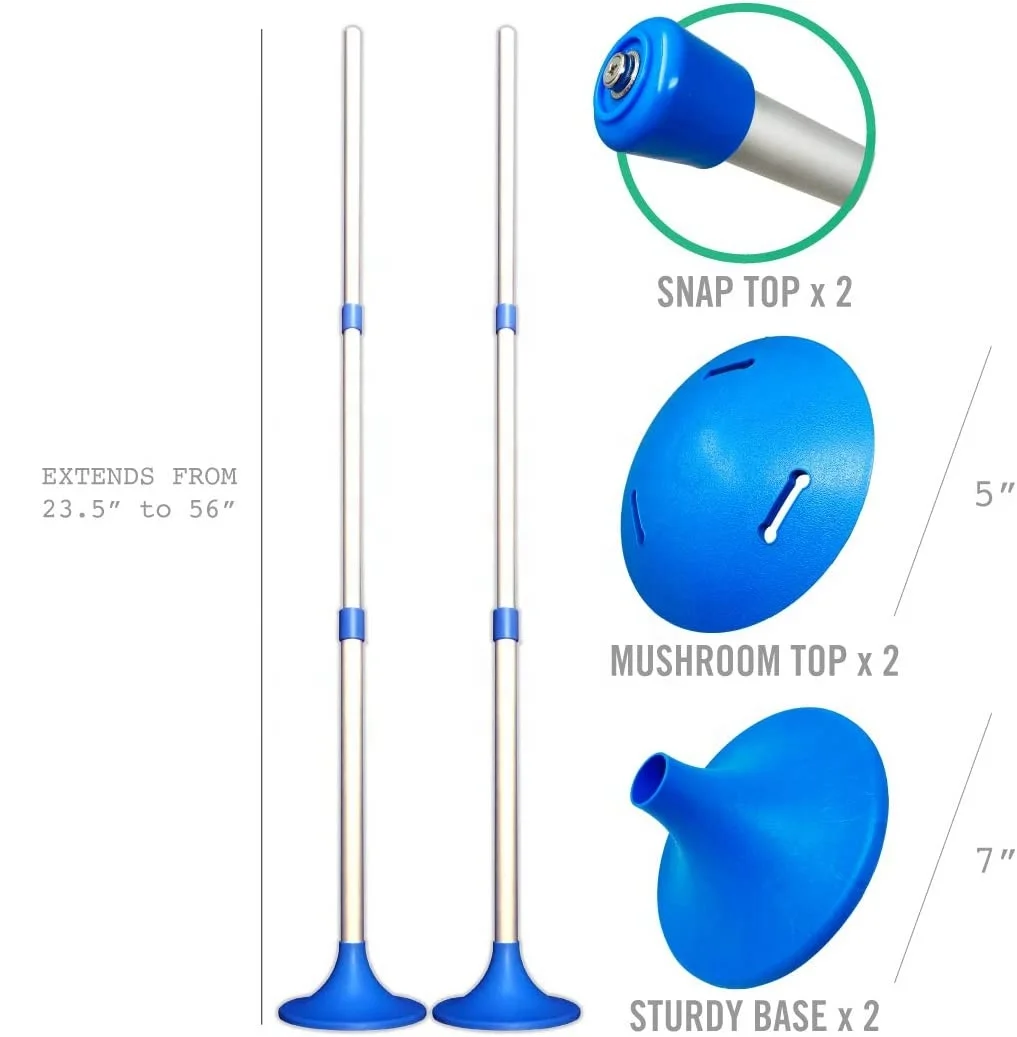 Adjustable Aluminum Boat Cover Support Poles with snap top or mushroom top