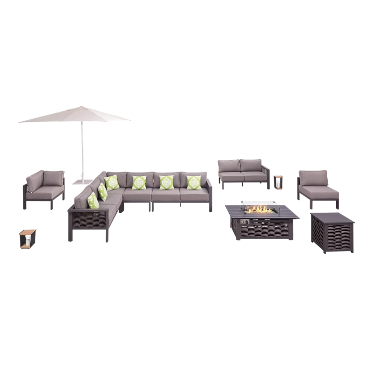 sigarten Minimalist Style Outdoor Sofa And Table Large Garden Corner Sofa Outdoor Leisure