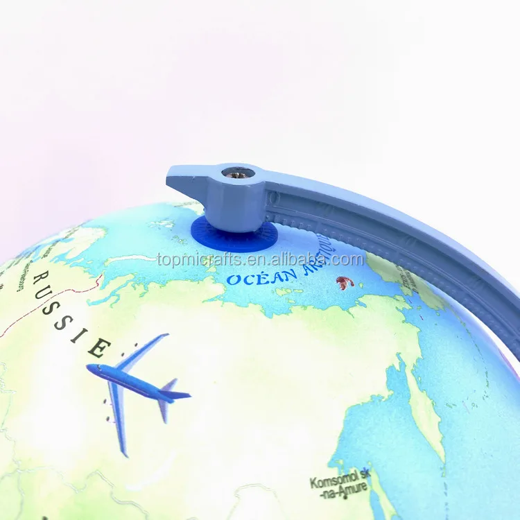 7' Blue Cartoon Animals Plastic Pvc World Globe with Lamp for Children Teaching