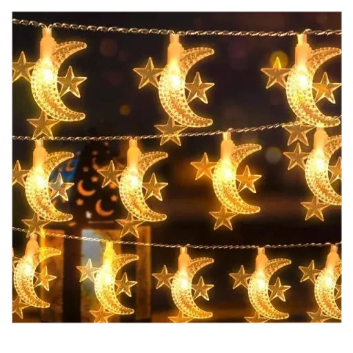 Рамадан украшения для дома, 2 м, 20 светодиодных ламп с Луной и звездой