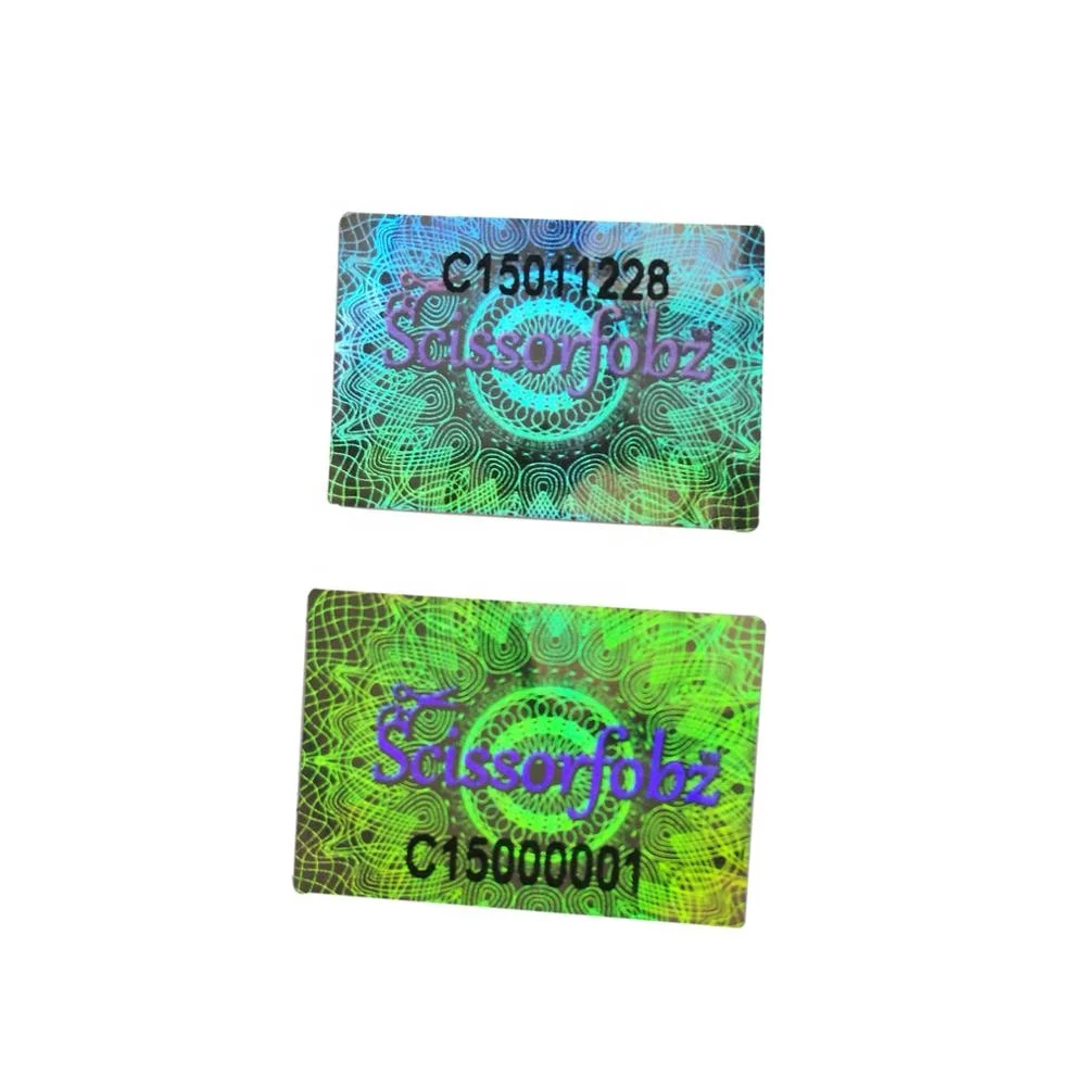 Micro-text printing hologram label sticker