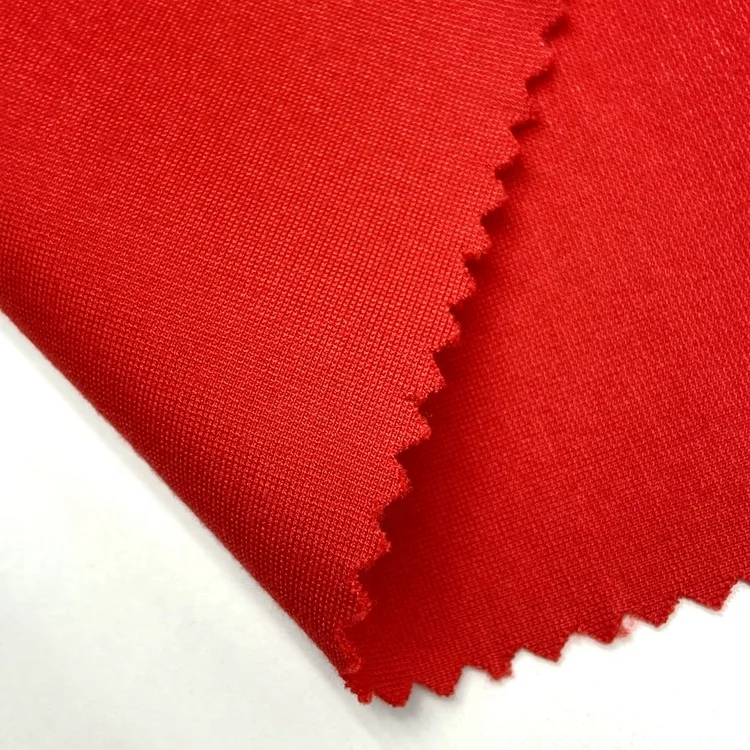 Custom-made rayon nylon spandex bright red knitted interlock king ponte de roma fabric for hoodies