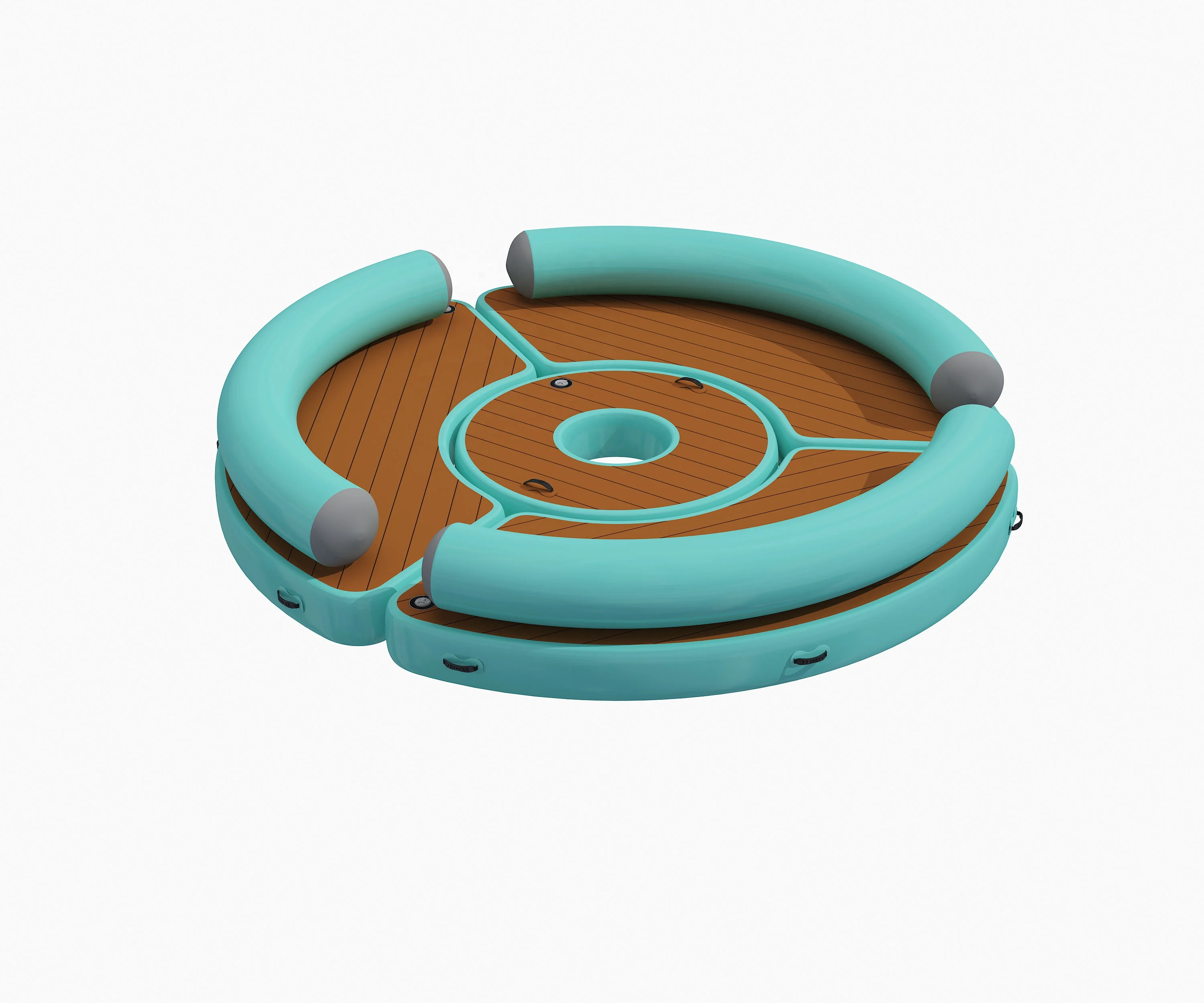 Swimming Water Inflatable Pontoon Boat Fishing Floating Platform Dock Eva Float Mats With Chair