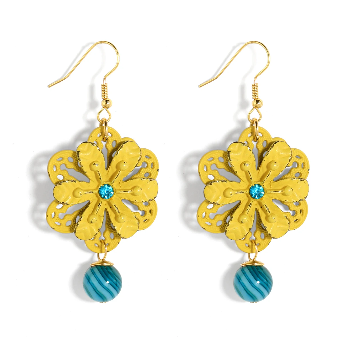 Hawaiian beach Bright yellow flower cute drop earrings jewlery fashion jewelry earrings for women ladies