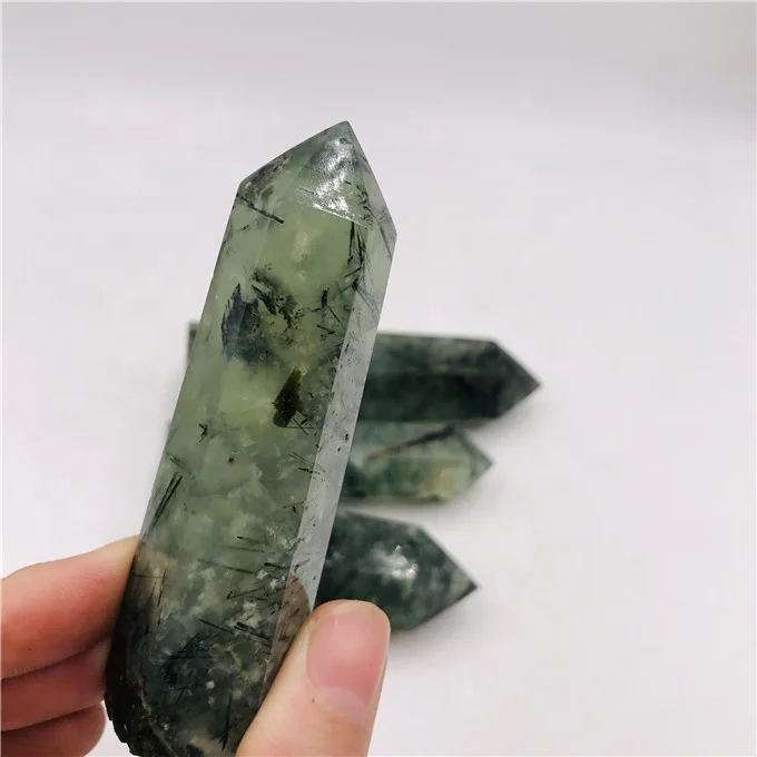 prehnite quartz natural healing crystal prehnite quartz point green grape rutilated crystal tower