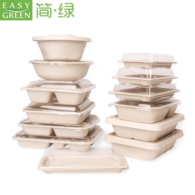 Easy Green Hot Sale Eco Friendly Biodegradable Food Packaging Manufacturers Disposable Bagasse Biodegradable Food Packaging