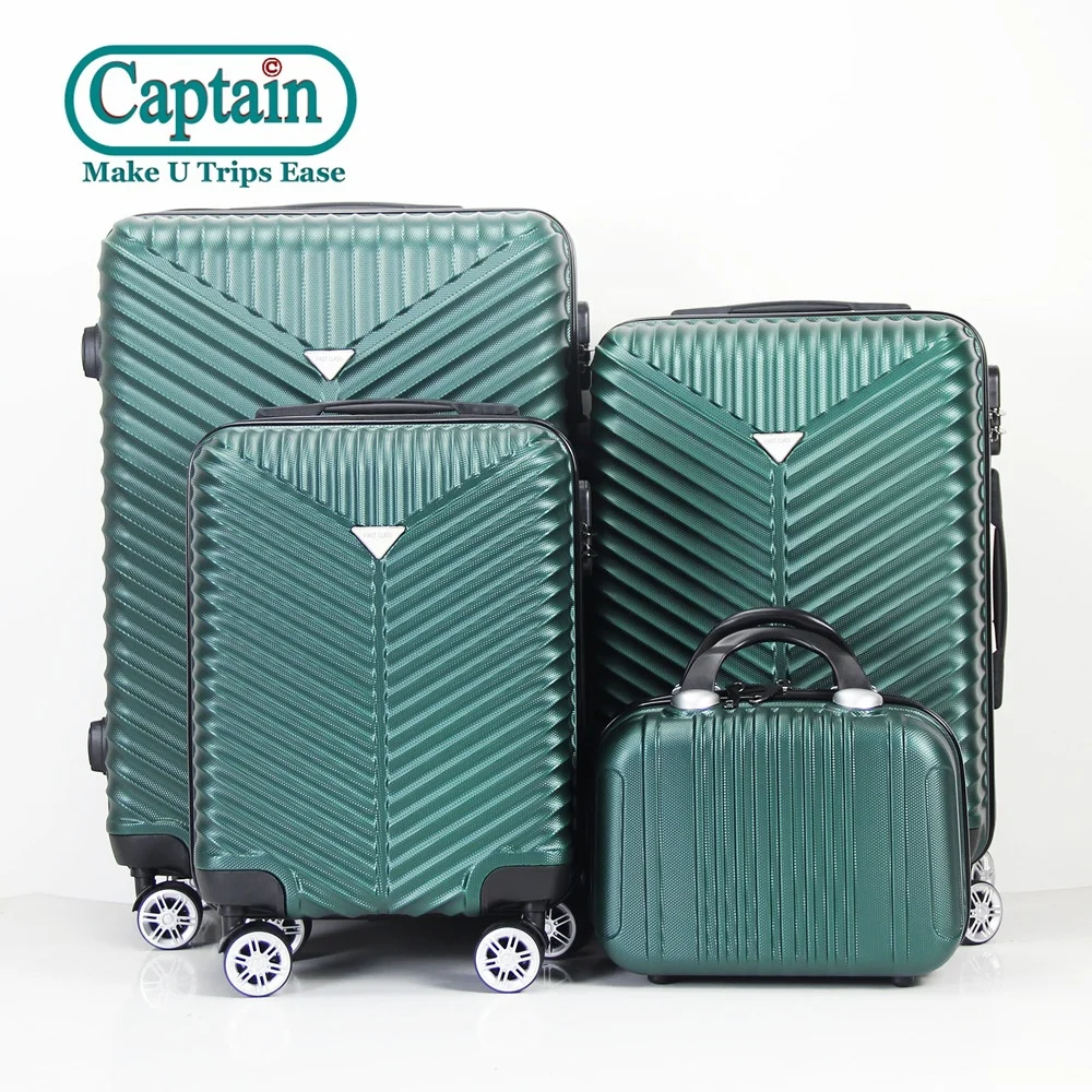 Luxury Design Gold Travelling Bags Custom Logo 4 Pieces Hard Shell Travel Suitcases ABS Trolley Luggage Set in 16 20 24 28 inch