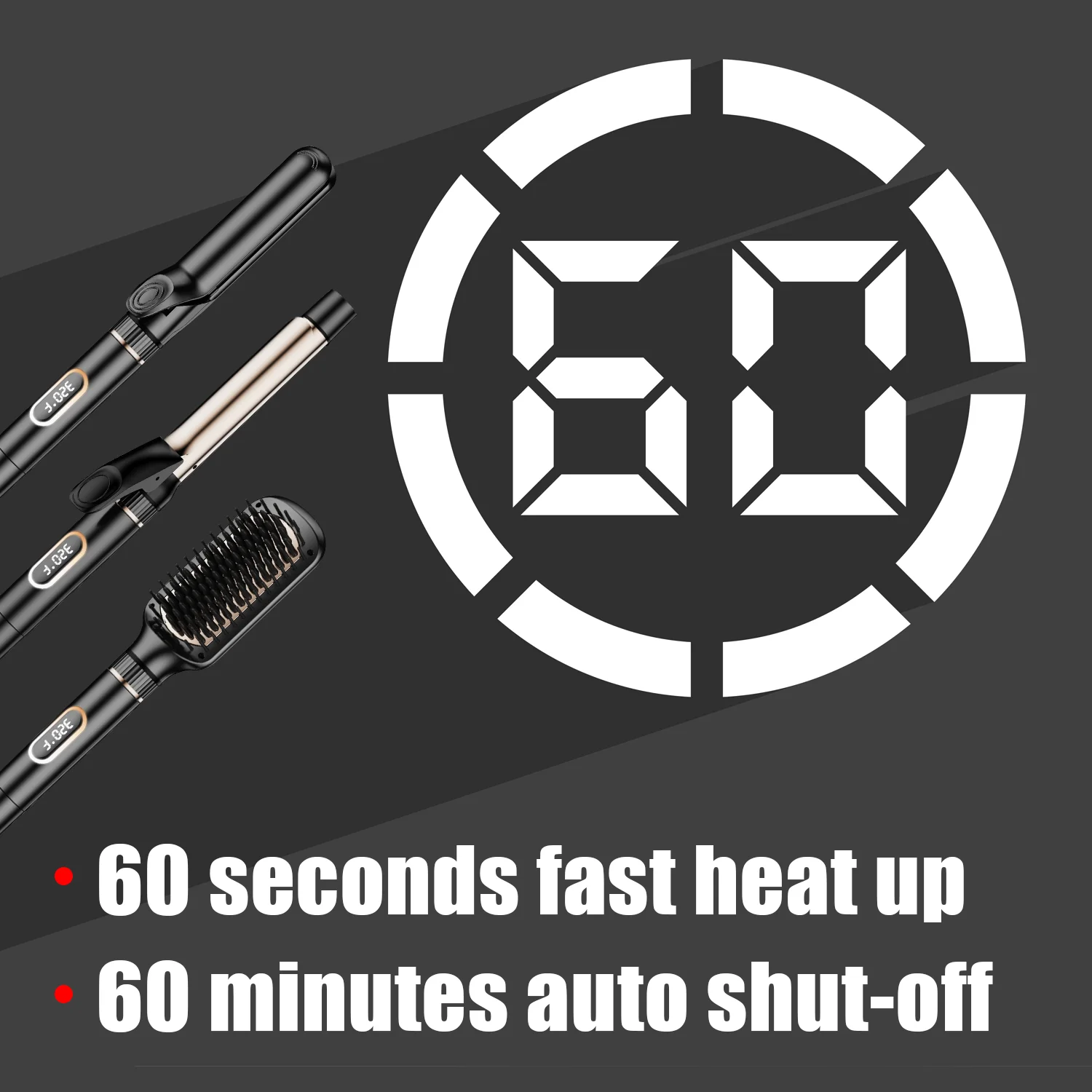 High Quality Fast Heating Hair Curler Hair Curling Iron Ceramic 1 Inch Barrel Rotating Wire Curling Iron