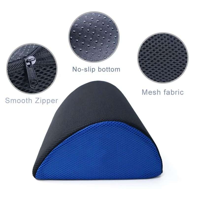 
Orthopedic Teardrop Curve Non-Slip Bottom memory foam under desk foot rest cushion for Home Office Desk Airplane Travel 