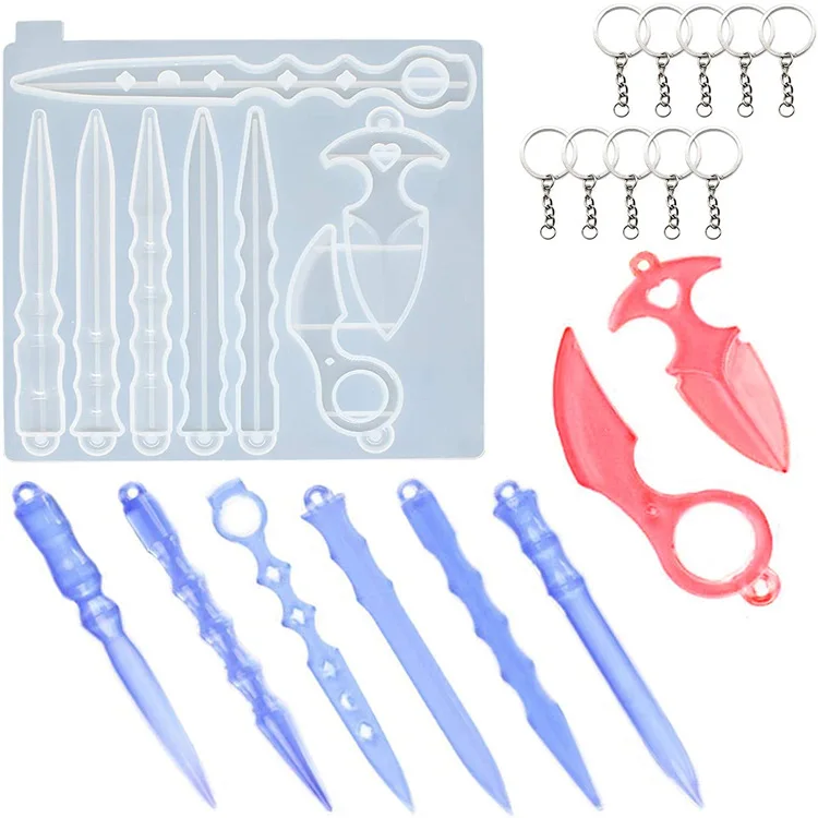 Self defense key chain resin mold Self defense silicone mold for DIY manual production