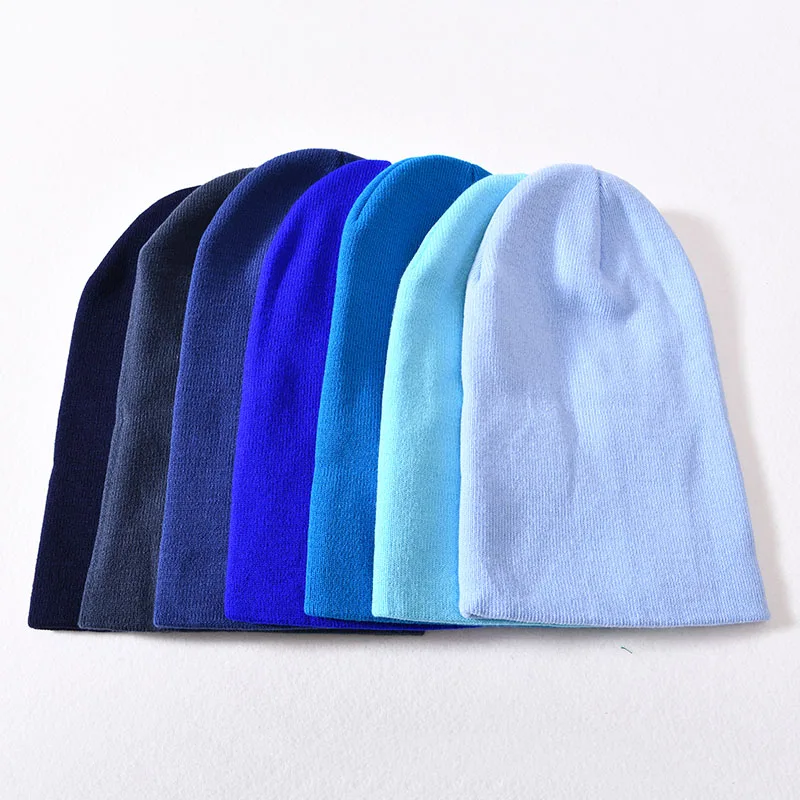 High Quality Winter Plain Dyed Custom Winter Knitted Beanie Hat Unisex Warm Candy Color Cheap Designer Acrylic Beanie Blank