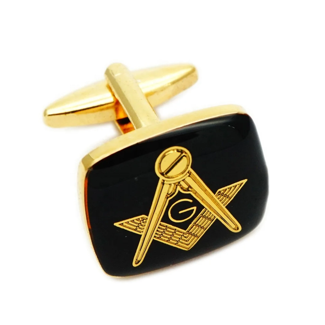 Заказные мужские пустые запонки, оптовая продажа от производителя, винтажные масонские роскошные запонки с логотипом, золотые металлические эмалированные запонки